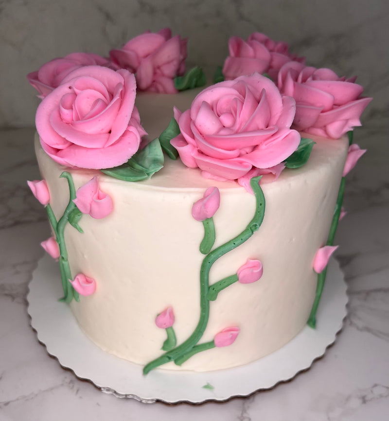 Pink Roses with Vines