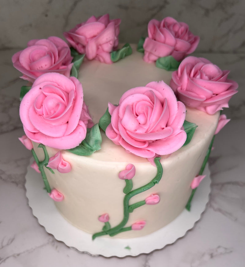 Pink Roses with Vines