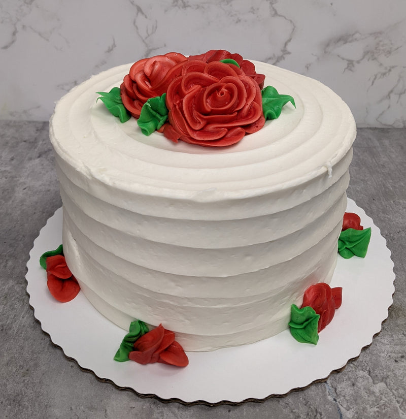 Textured with Cluster of Red Roses