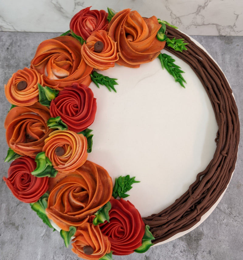 Fall Wreath with Rosettes