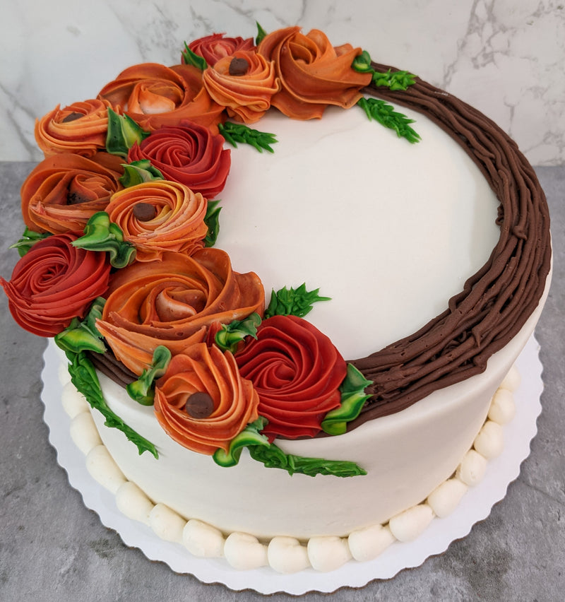 Fall Wreath with Rosettes