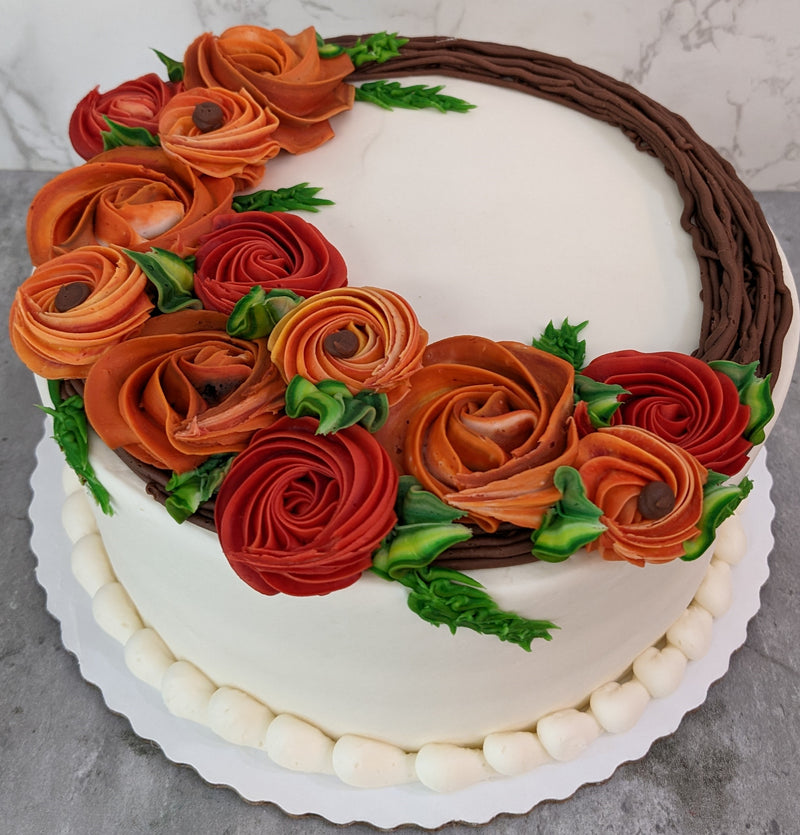 Fall Wreath with Rosettes