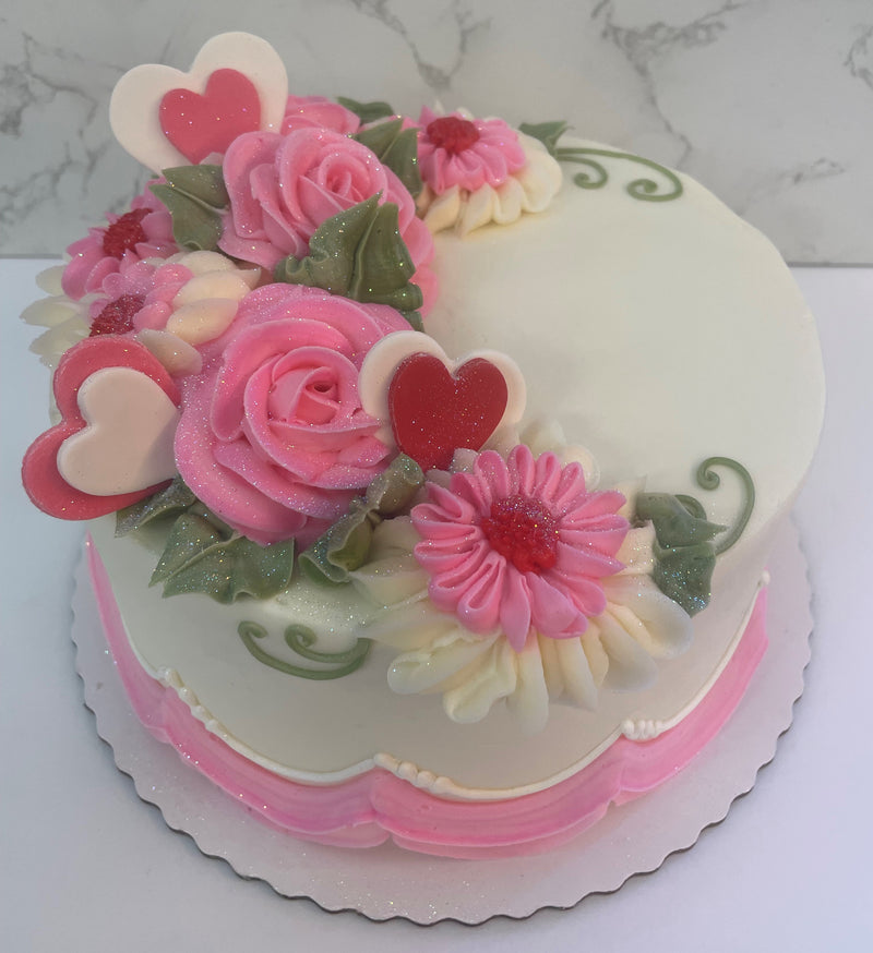 Pink Roses with Hearts