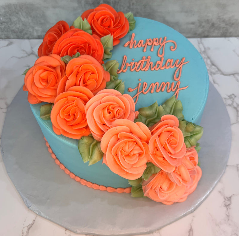 Coral Ombre Roses Cascading