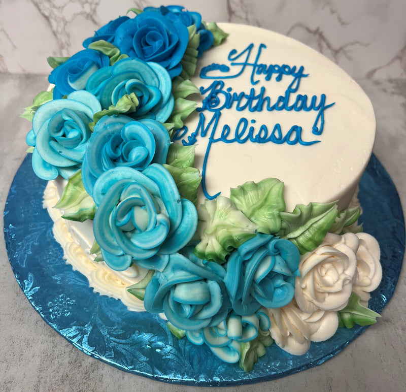 Teal Ombre Roses Cascading
