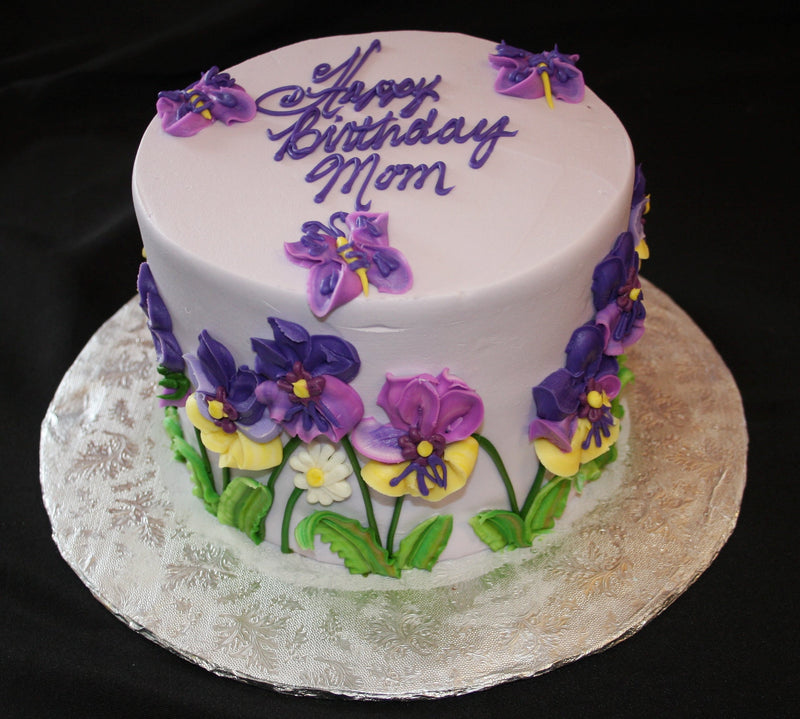 Delicious decorated lavender cake isolated on transparent background  27144233 PNG
