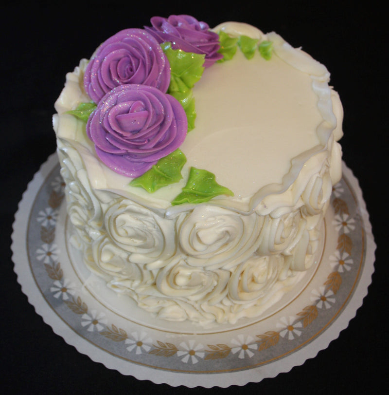 Purple Roses with White Rosettes
