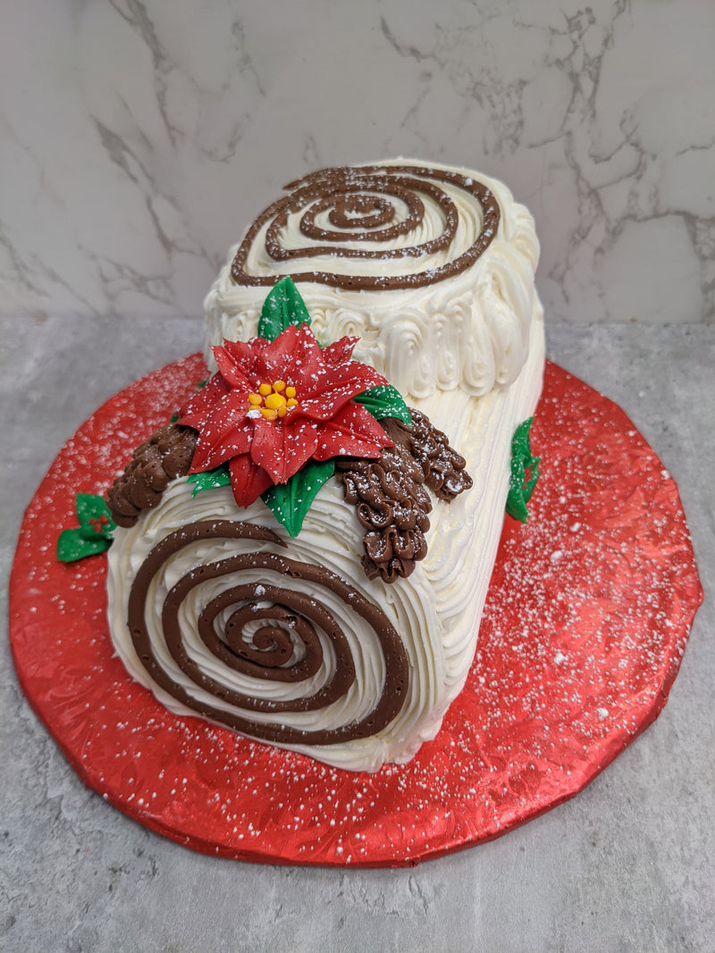 Yule Log Cake - Classic Holly