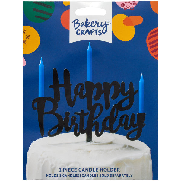 Happy Birthday Silver Cake Topper
